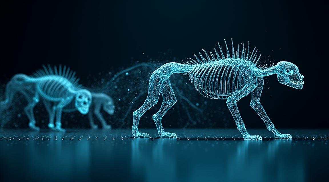 Technical visualization of AI neural network analyzing narrative structures